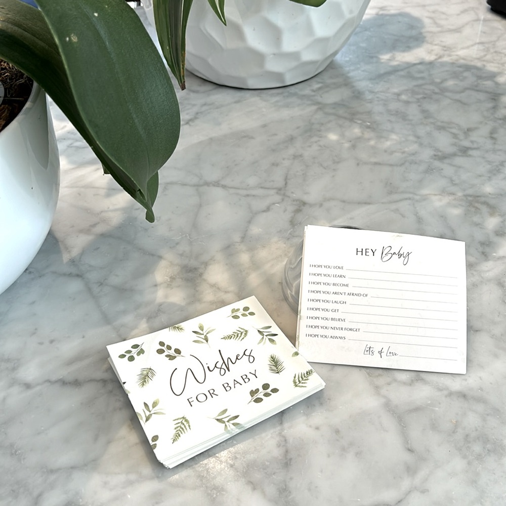 Baby Shower decor and game postcards for parents-to-be